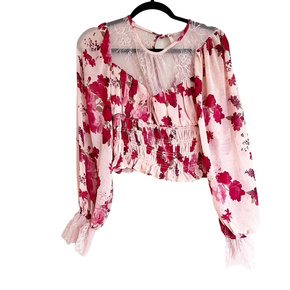 NWT Free People Daphne Blouse In Romantic Combo